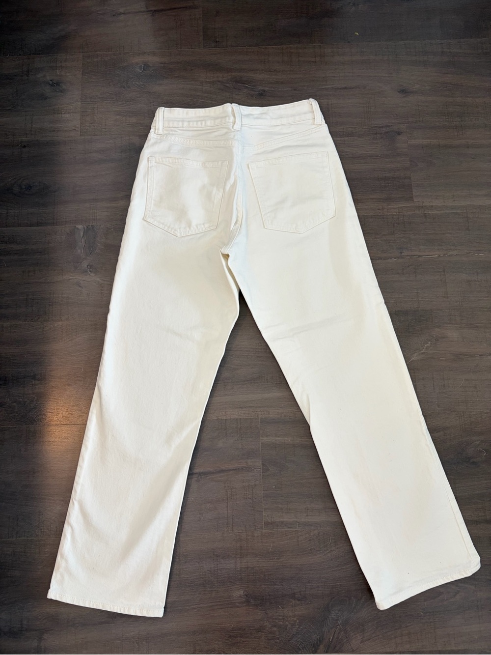 H&M Women’s High-Rise Straight-Fit White Denim Jeans – Size US 4 / EUR 36 - Picture 2 of 3